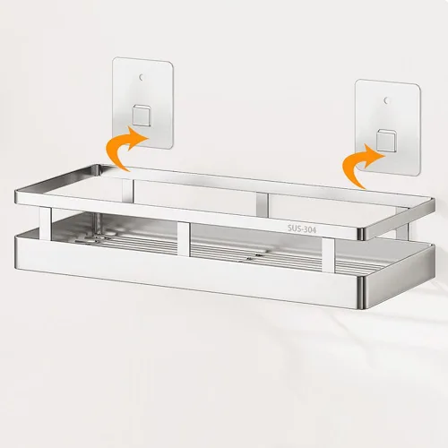 Miniatura 2 de SUS304 - Cesta de almacenamiento de especias de acero inoxidable para montaje en pared, contenedor de condimentos, organizador de especias
