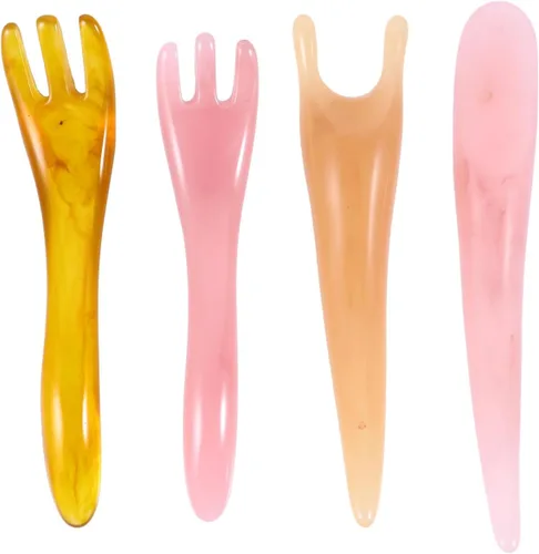 Healifty 4 piezas portátil aliviar el cuerpo herramienta natural palo tablero garra cuero cabelludo gua raspado punto relajante piel guasha -garra