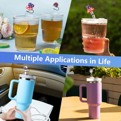 Miniatura 7 de 8 tapas con pajita para vaso Stanley de 40 oz/30 oz, cubierta de pajita reutilizable de 10 mm, accesorios bonitos para la parte superior
