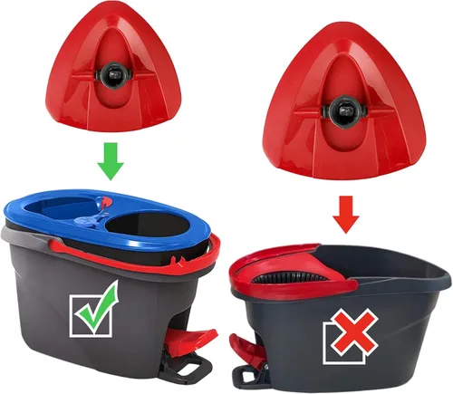 Miniatura 7 de Base de repuesto para fregona de 2 tanques, 2 piezas de 4.7 x 4.7 pulgadas, repuesto de cubierta de cabeza de trapeador triangular giratoria