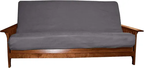 Miniatura 16 de OctoRose Funda para futón de tamaño doble de 39x75x8 pulgadas con cremallera de 3 lados, clásica, de microgamuza suave (Negro, tamaño Twin)