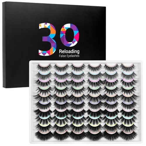 Miniatura 11 de DYSILK - 10 pares de pestañas de visón 6D, pestañas postizas dramáticas de volumen grueso pestañas postizas naturales suaves extensión maquillaje