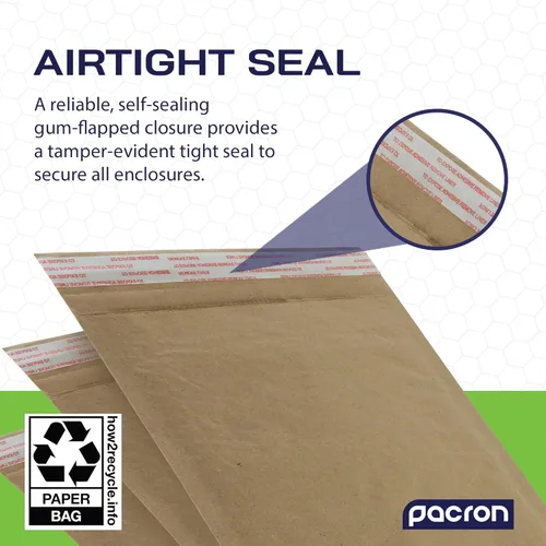 Miniatura 4 de Sobres acolchados de panal biodegradables y compostables (14.25 x 20 pulgadas – 50 unidades) sobres de envío de papel con revestimiento hexagonal