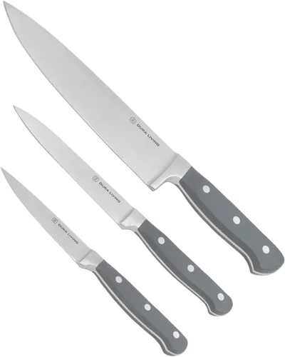 Miniatura 15 de DURA LIVING Cuchillo Santoku de 7 pulgadas, hoja de acero inoxidable de alto carbono afilada, mango remachado ergonómico forjado, cuchillo de chef
