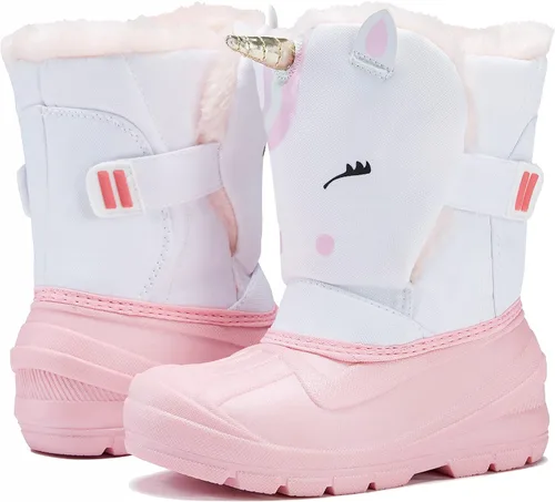 MORENDL Botas de nieve para niños, impermeables, con forro de piel, cálidas, antideslizantes, para niños y niñas, para caminar al aire libre (niños