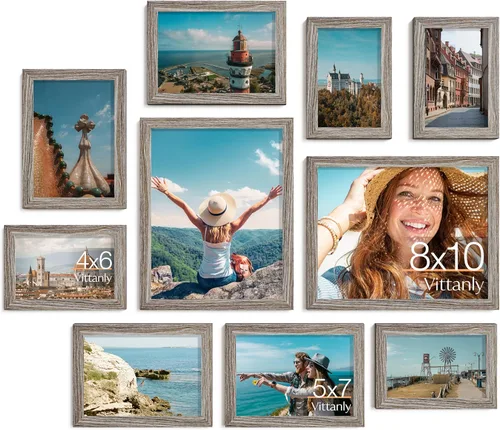 Miniatura 66 de Vittanly Paquete de 7 Marcos de Fotos, Marcos de Fotos Collage Decoración de Pared para Pared o Mesa, Múltiples Tamaños con 1 Pieza de 11x14