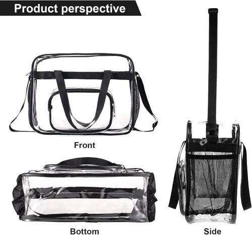 Miniatura 3 de Bolsas transparentes aprobadas para estadios, bolsa transparente + correa para el hombro, bolsa transparente grande