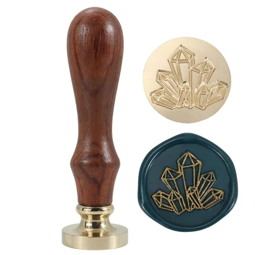 Miniatura 8 de Yoption - Sello de cera de pata de gato, sello de sellado de mango de madera vintage con cabeza de latón para invitaciones de boda