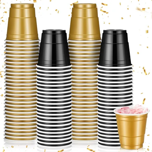 Miniatura 28 de Roshtia Paquete de 100 vasos de plástico de 2 onzas, mini vasos de chupito desechables de graduación de 2 onzas para fiesta de graduación, boda