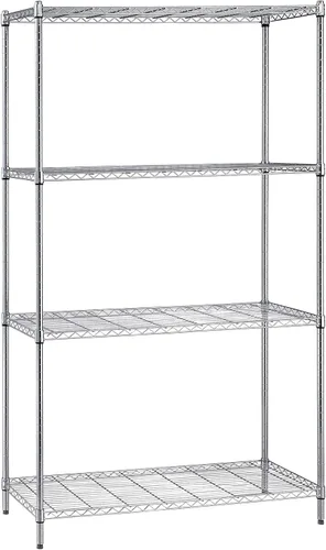 Miniatura 111 de Quantum Storage Systems kit para principiantes para unidad de librero de 4 niveles, de 54 pulgadas de alto, en alambre, con acabado en cromado