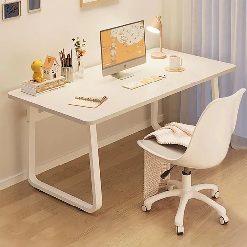 Miniatura 17 de Escritorio moderno de 31.5 pulgadas, mesa de computadora de estilo simple, escritorio de oficina industrial, color blanco