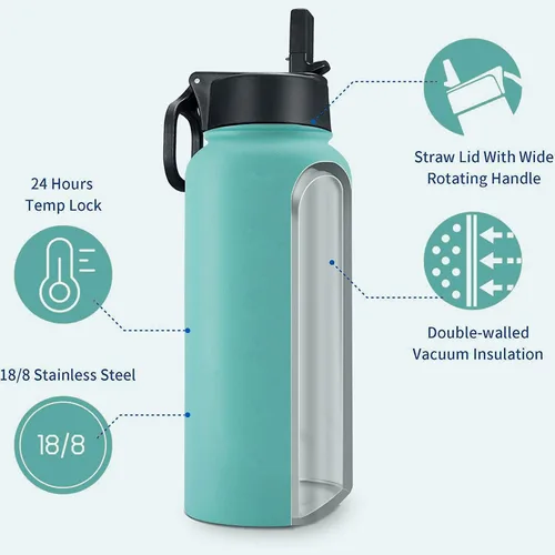 Miniatura 7 de Personalized Water Bottles, Custom Water Bottle with Birth Month Flower Personalized Text Names, Gifts for Women, Customized Engraved Stainless