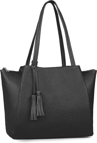 befen Bolso de hombro para mujer de cuero genuino, bolsos para portátil con compartimentos, bolsos de mano