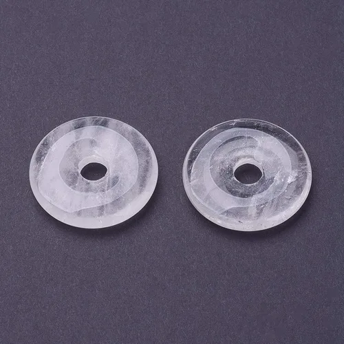 Miniatura 15 de FASHEWELRY 10 colgantes de piedras preciosas de disco de jade natural de 0.945-0.984 in, agujero grande curativo chakra, piedra pulida, abalorios