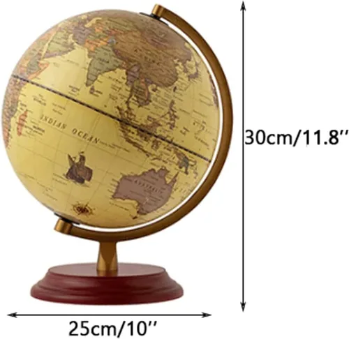 Miniatura 2 de Geographic Globes Vintage Rotating Globe With Mahogany Base Vintage Globes Desktop World Globe Education Geographic Globes Fun Illuminated
