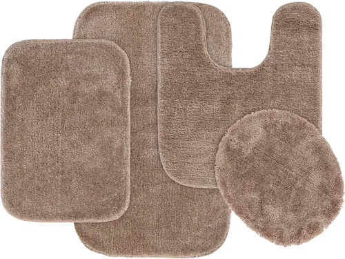 Miniatura 15 de Garland Rug 2 alfombras de baño tradicionales de nailon lavables color morado (17 x 24 pulgadas, 21 x 34 pulgadas), suaves, absorbentes y elegantes