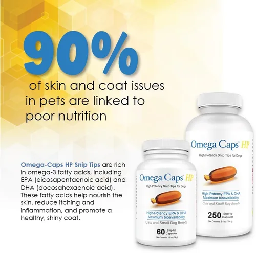 Miniatura 4 de Omega-Caps - Puntas de corte HP para gatos y perros más pequeños, formuladas por veterinarios para una piel y pelaje radiantes saludables, reduce