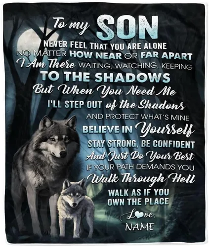 Miniatura 30 de Manta Personalizada "To My Son" de Mamá y Papá Regalos para Hijo que Va a la Universidad Cumpleaños Graduación Navidad Regalo Personalizado Manta