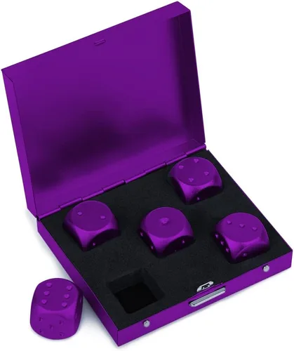 Miniatura 11 de DS. DISTINCTIVE STYLE Dados de aleación de aluminio 5 piezas 16 mm, dados de metal portátiles con estuche, dados de 6 caras para juego de fiesta
