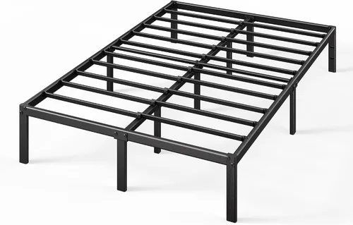 Miniatura 14 de Zinus Elias - Marco de cama de plataforma metálica de 14 pulgadas, soporte de acero, no necesita somier, fácil montaje, tamaño Queen Negro