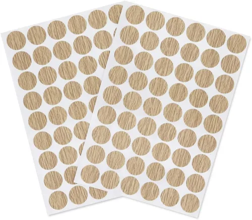 Miniatura 6 de Pegatinas autoadhesivas para agujeros de tornillo, tapas de cubierta de PVC, a prueba de polvo para muebles de madera, gabinete de 0.827 in, 2 Arce