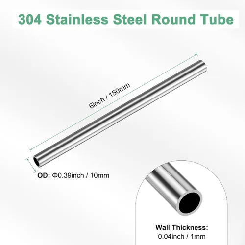 Miniatura 3 de M METERXITY Tubo de acero inoxidable 304 de 5.906 in, 0.394 in de diámetro exterior de pared de 0.039 in de grosor, tubo de acero inoxidable sin