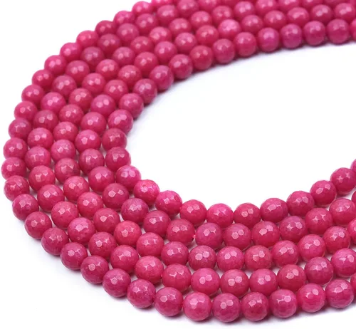 Miniatura 11 de HAAMIIQII Cuentas espaciadoras de piedra libre de jade rojo de 0.394 a 0.630 pulgadas, cuentas sueltas para la fabricación de joyas, pulseras