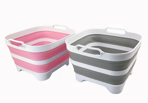 Miniatura 8 de SAMMART Sartén plegable de 10 L (2.64 galones) con tapón de drenaje, lavabo de lavado plegable, tina portátil para lavar platos, bandeja