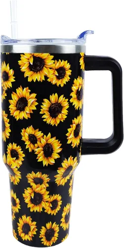 Miniatura 19 de Vaso de 40 onzas con asa y tapa con pajita a prueba de fugas Regalos inspiradores de cumpleaños del Día de la Madre para mujeres, hombres