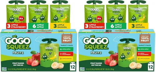 Miniatura 12 de Puré de manzana GoGo squeeZ -Applesauce On The Go, sachets de 3.2 oz, 12