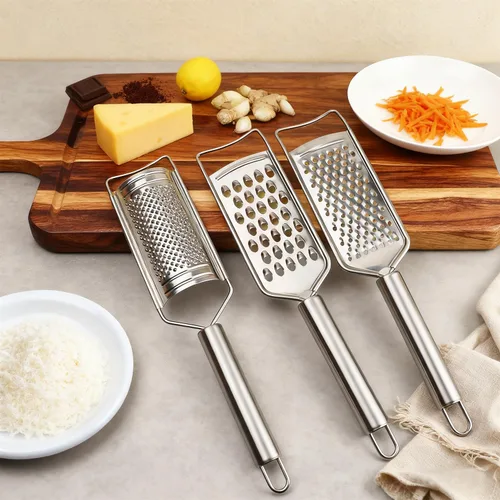 Miniatura 2 de Rallador de queso, rallador de limón con asa, rallador de cocina, juego de 5 unidades de acero inoxidable para especias de queso, jengibre, ajo