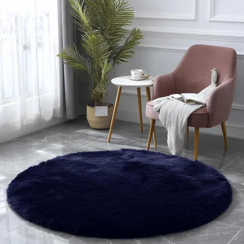 Miniatura 37 de PAGISOFE - Alfombras redondas de 5 pies, alfombras esponjosas amarillas para dormitorio de niñas, alfombra linda para habitación de niñas, alfombra