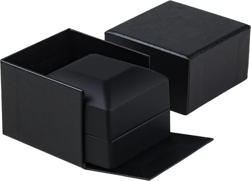 Miniatura 4 de Allure - Cajas de pendientes de lujo con luz LED, forma cuadrada, elegante estuche de aretes de diamante, para propuesta única, compromiso o boda