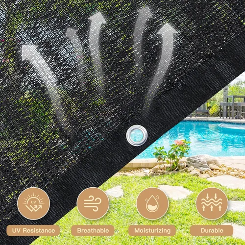 Miniatura 6 de VICLLAX Tela de Sombra de Jardín Negra al 50% Tela de Sombra Solar - Cubierta de Sombra Solar con Protección UV para Plantas, Exteriores