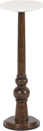 Miniatura 14 de Kate and Laurel Wegner Coastal Mesa Redonda de Madera para Bebidas, 8 x 23 pulgadas, Blanqueado, Mesa de Pedestal Elegante y Duradera para Usar como