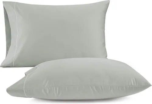 Miniatura 15 de LANE LINEN Juego de 2 almohadas tamaño Queen, suaves 100% algodón egipcio, frescas y lisas de 1000 hilos, fundas de almohada - Azul Estate
