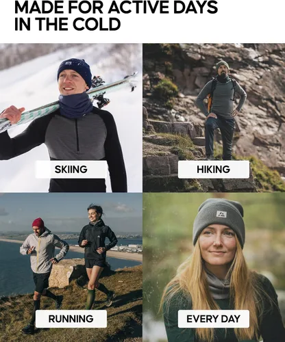 Miniatura 4 de DANISH ENDURANCE Gorro ligero de lana merino para hombres y mujeres, gorro térmico