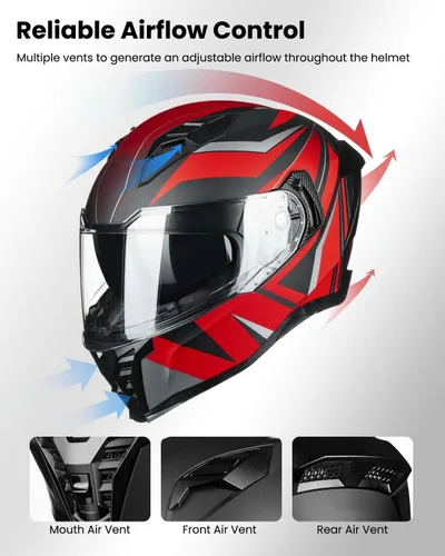 Miniatura 5 de Casco de motocicleta de cara completa con doble visera, moto de calle, carreras, DOT para adultos, hombres y mujeres, modelo MF569