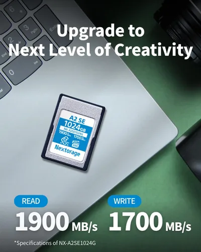 Miniatura 6 de Nextorage Paquete de 2 tarjetas de memoria Cfexpress 4.0 tipo A de 256 GB VPG200 máx. lectura 1900MB/s máx. escritura 1700MB/s NX-A2SE256G