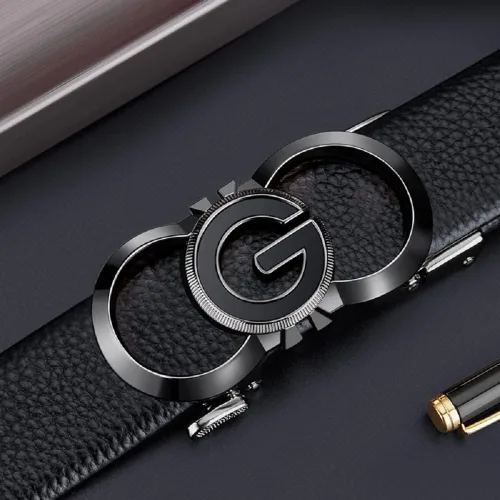 Miniatura 6 de VANNANBA Leather Ratchet Belts for Men Automatic Buckle with Belt Box Gift for Men