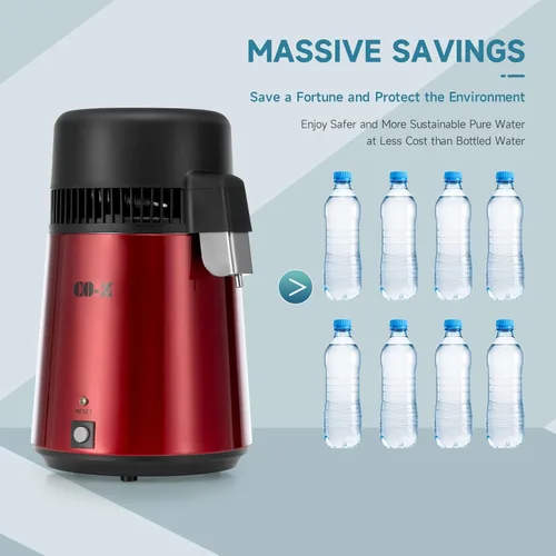 Miniatura 4 de CO-Z Destilador de Agua, Máquina de Destilación de Agua Pura de Acero Inoxidable para Encimera de Mesa, Escritorio, Máquina de Fabricación de Agua
