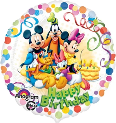 Miniatura 4 de Globos de fiesta de cumpleaños de Mickey Mouse – Juego de 4 globos temáticos de Micky Mouse en varios estilos para un ramo de cumpleaños especial