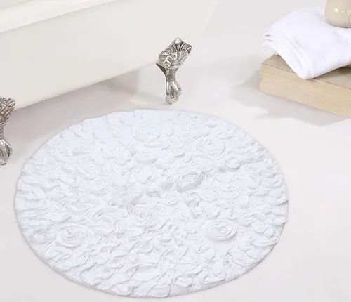 Miniatura 70 de Home Weavers Bell Flower Collection - Tapetes de baño copetudos 100 % algodón, extrasuaves y absorbentes, antideslizantes, lavables a máquina, lino