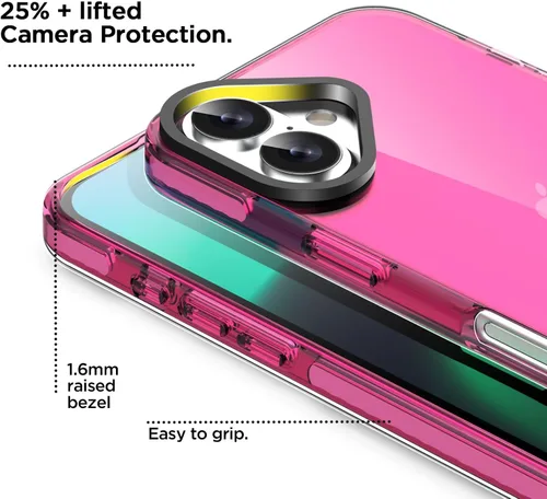 Miniatura 118 de AICase Funda protectora para iPhone 16 compatible con iPhone 16, delgada, ligera, transparente [no amarillenta] Diseño vibrante
