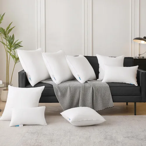 Miniatura 7 de Oubonun Paquete de 2 rellenos de almohada lumbar de 12 x 20 pulgadas, 100% algodón, transpirable, funda rectangular de cojín cuadrado, cojines