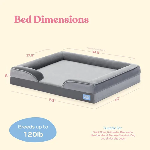 Miniatura 6 de Cama ortopédica para perros tipo sofá - Cama para perros ultra cómoda para perros grandes - Cama para mascotas transpirable e impermeable - Cama