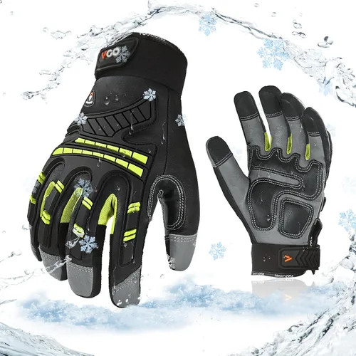 Miniatura 8 de Vgo... -4 ℉ o superior Guantes mecánicos resistentes al agua para invierno de alta destreza, antivibración, antiabrasión, pantalla táctil
