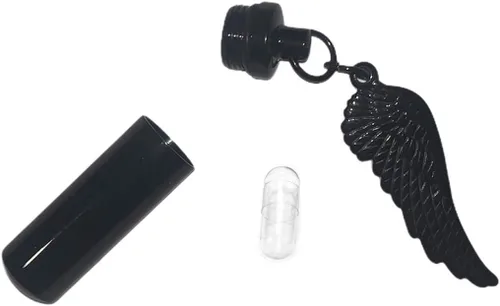 Miniatura 6 de Kustom Cycle Parts Campana de guardia de motociclista con alas de ángel de águila con urna de recuerdo y colgante de ala de ángel