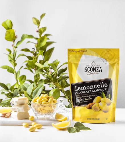 Miniatura 5 de Sconza Lemoncello - Almendras de crema de limón y chocolate blanco, inspiradas en los árboles de limón de Italia, fabricadas en los Estados Unidos