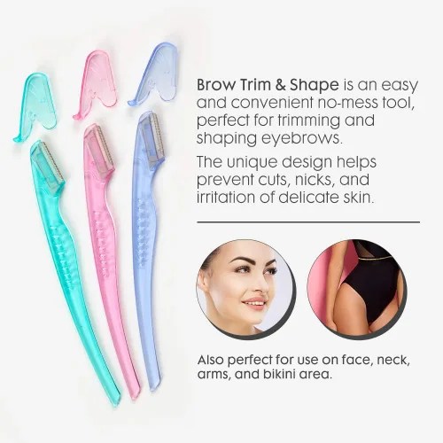 Miniatura 3 de Ardell Pro Brow para recortar y dar forma - Maquinilla de afeitar de cejas, recortadora y moldeadora con cubierta, maquinilla de afeitar facial